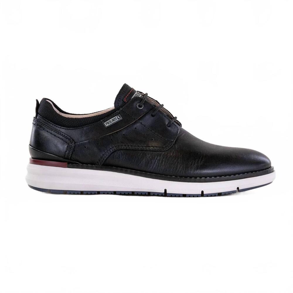 NEW PIKOLINOS men's manacor plain toe lace-up shoes in black